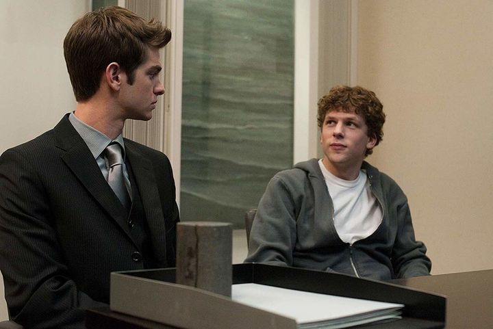 Andrew Garfield and Jesse Eisenberg in "The Social Network"