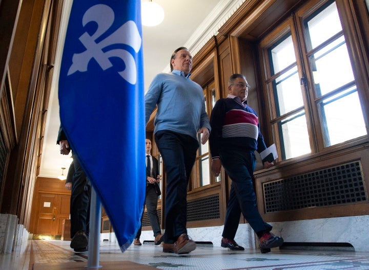 Le premier ministre Francois Legault et le directeur national de santé publique Horacio Arruda