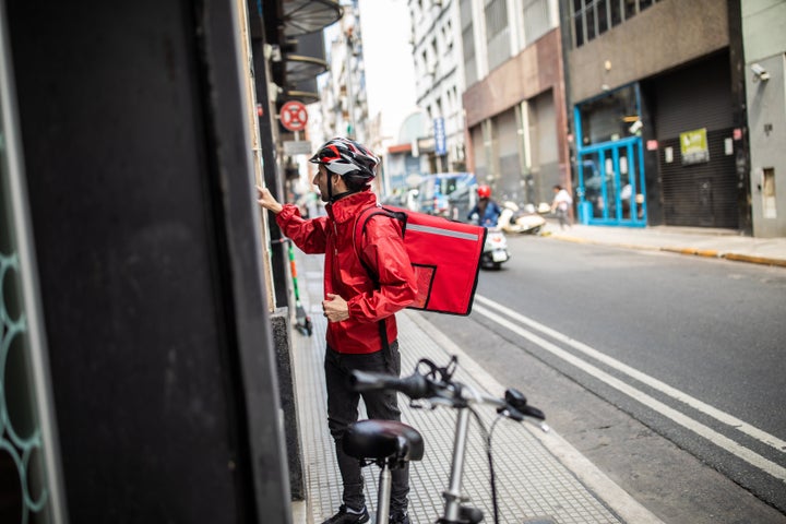 Ask delivery people to leave food outside your door to limit contact.