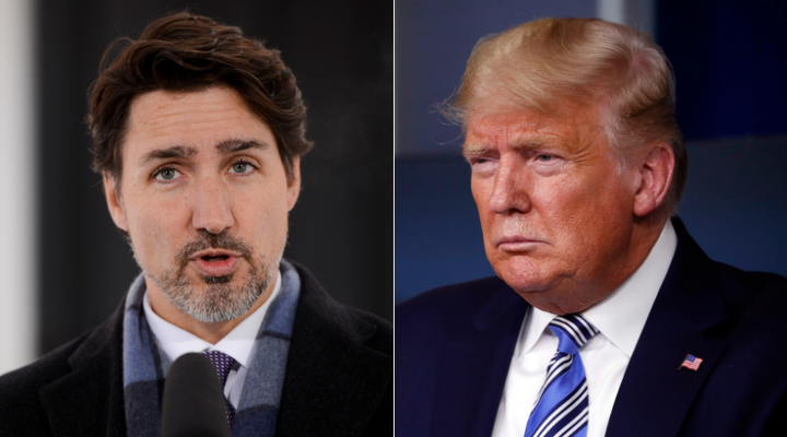 Le premier ministre Justin Trudeau et le président américain Donald Trump.