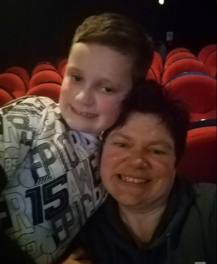 Helen Baker with her son Sam who is autistic