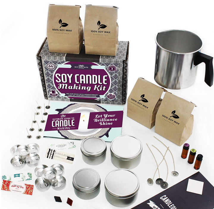 This candle making kit is safe-to-use and make it easy for beginners to create beautiful, original candles