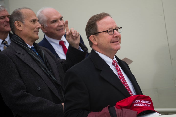 Rep. Bill Flores (R-Texas), right, was one of 14 House lawmakers who signed a letter March 20 calling on the Trump administration to temporarily slash federal oil and gas royalties for offshore drilling operators.