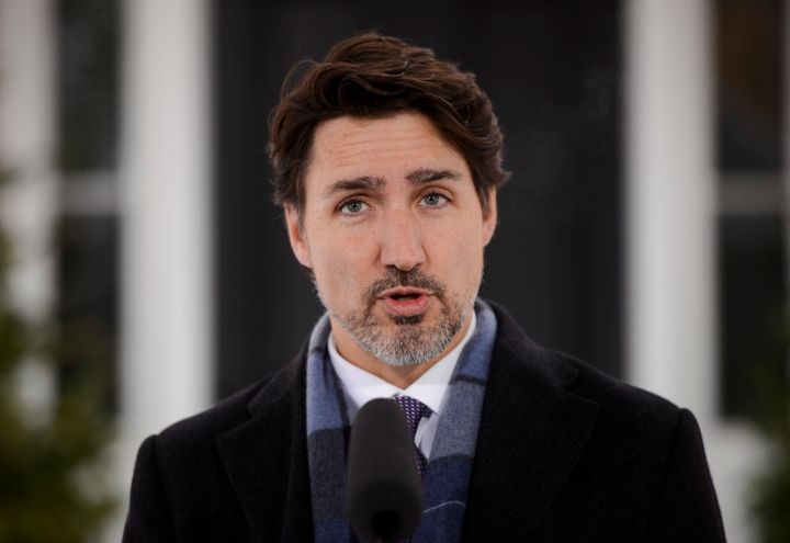 Prime Minister Justin Trudeau addresses Canadians on the COVID-19 situation from Rideau Cottage in Ottawa on March 24, 2020. 