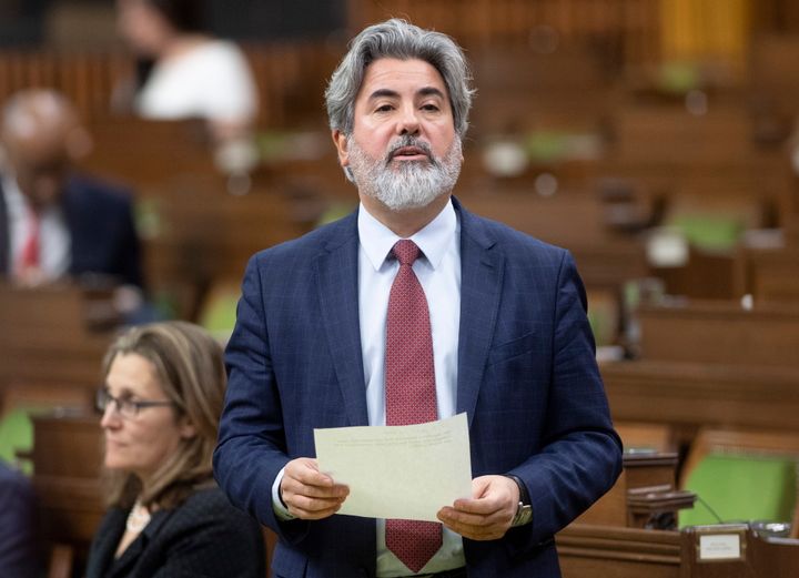 Government House Leader Pablo Rodriguez rises in the House of Commons during a special sitting of Parliament on March 24, 2020 in Ottawa.
