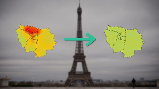 Par rapport à une journée normale, la qualité de l'air en Île-de-France s'est fortement améliorée depuis ...