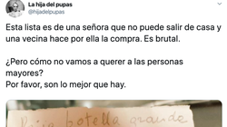 La genial lista de la compra de una señora que no puede salir de casa: 