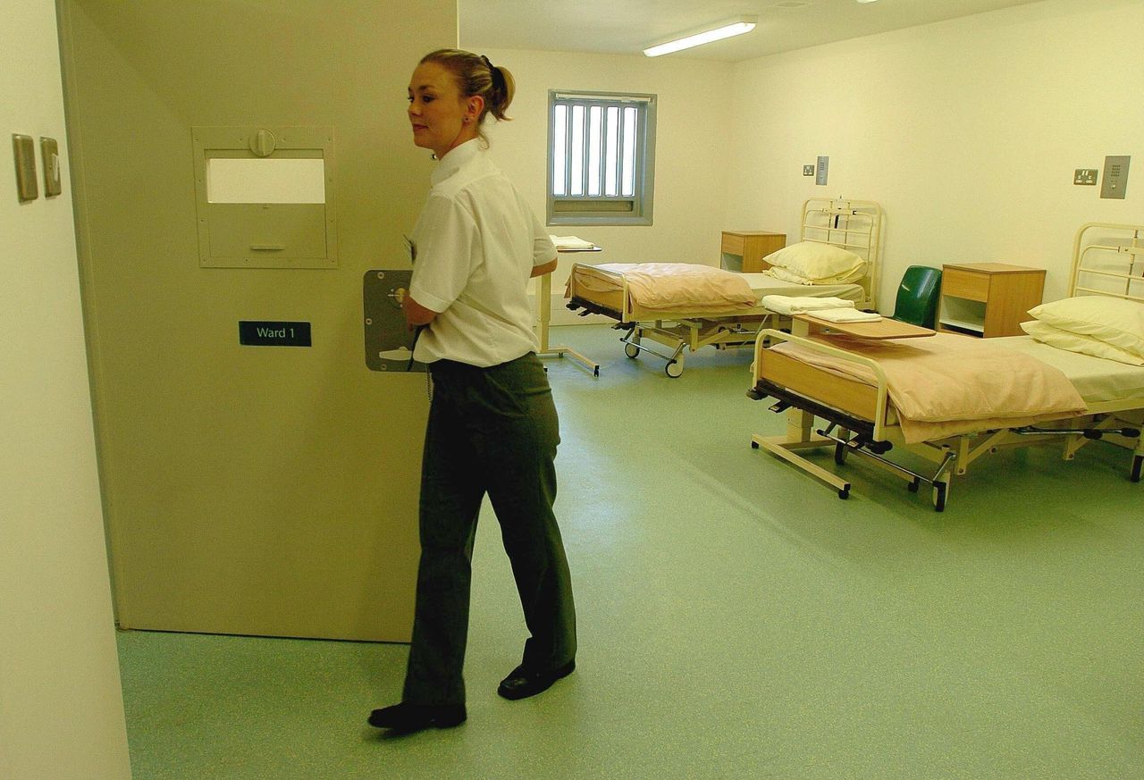 The hospital ward at HMP Bronzefield women's prison