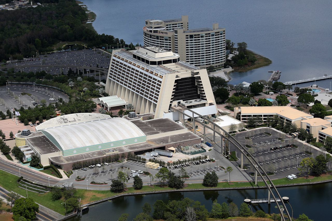 Αεροφωτογραφία του ξενοδοχείου Disney’s Contemporary Resort - 23 Μαρτίου 2020.