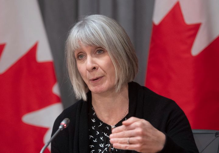 Health Minister Patty Hajdu responds to a question during a news conference on the COVID-19 virus in Ottawa on March 23, 2020.
