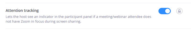 Here's what Zoom's attention-tracking feature looks like.