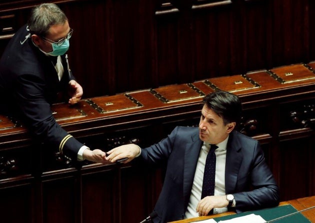 Italian Prime Minister Giuseppe Conte gives an update on the coronavirus outbreak in