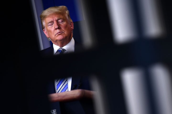 President Donald Trump listens during the daily briefing on the novel coronavirus, COVID-19, at the White House, March 23, 2020, in Washington, D.C.