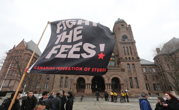 Students protest changes to OSAP at Queen's Park in January 2019. The Ontario government on Wednesday announced loan repayments would be paused for six months amid the COVID-19 pandemic. 