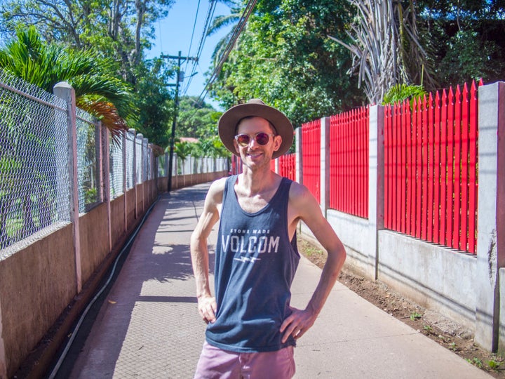 Patrick Dussault on the island of Utila, Honduras.