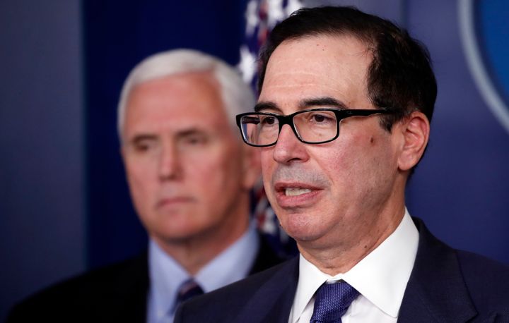 Treasury Secretary Steven Mnuchin said people shouldn't really pay too much attention to the 3.3 million people who filed unemployment benefits last week.