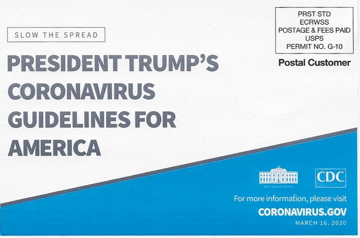 The CDC mailer sent to Americans prominently features President Donald Trump's name.