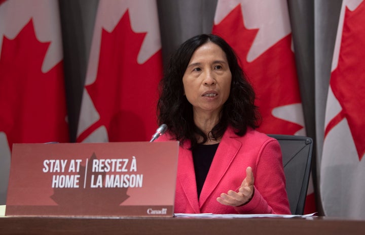 Chief Public Health Officer Theresa Tam speaks during a news conference in Ottawa on March 26, 2020.