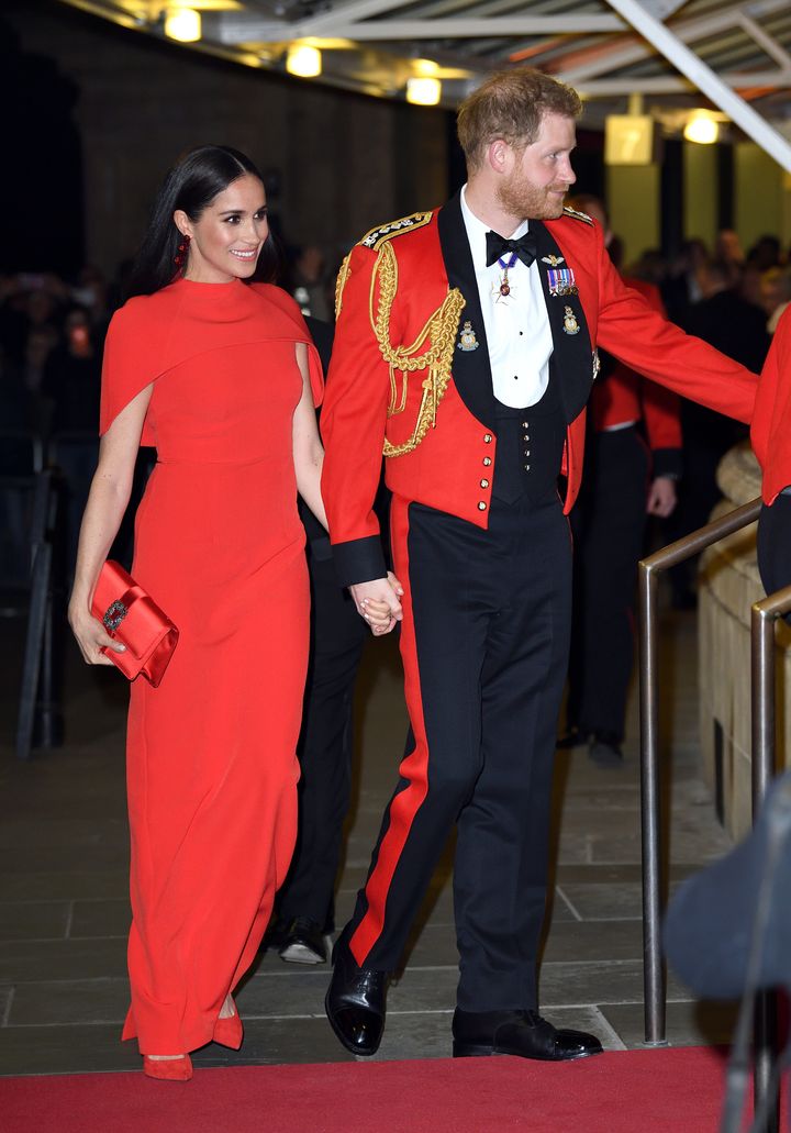 The Duke and Duchess of Sussex attend the Mountbatten Festival of Music at Royal Albert Hall on March 7 in London. 