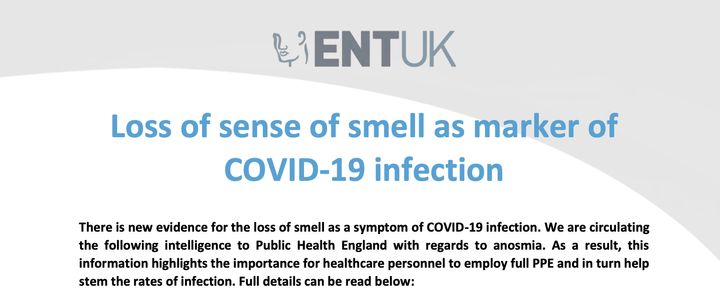 「嗅覚の喪失が感染の兆候だ」とする声明。英国鼻科学会が発表した。