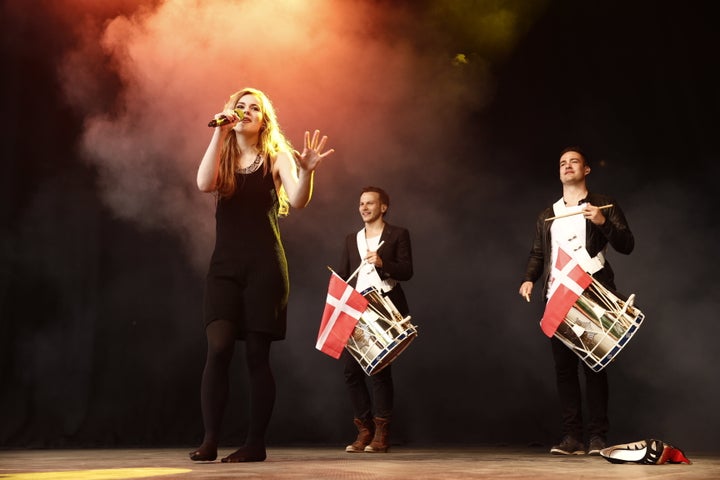 Emmelie de Forest performing during the 2013 Eurovision final