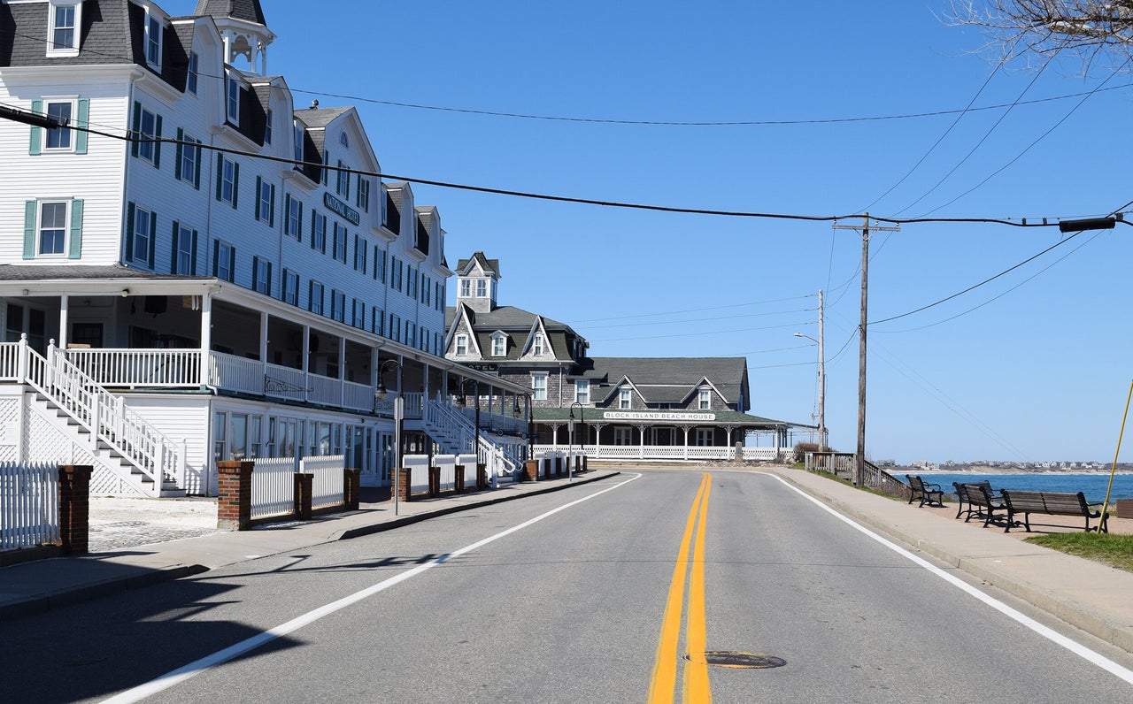 An empty Water Street is seen on Block Island on March 26.