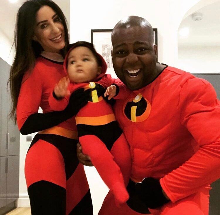 Dr Tijion Esho with his fiancee Laura and their 15-month-old son Roman