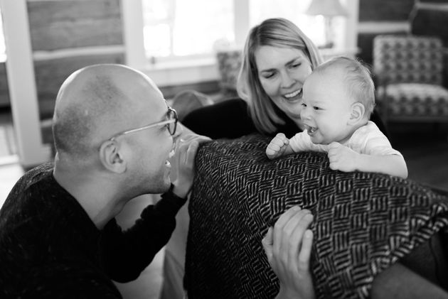 The author, her husband and their son.