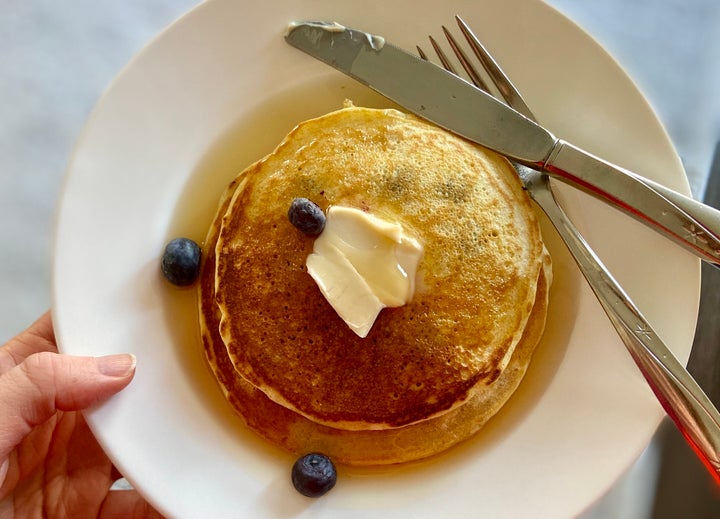 Kristen Aiken, HuffPost Life's senior Food & Style editor, made her family's "secret" pancake recipe for lunch this week.