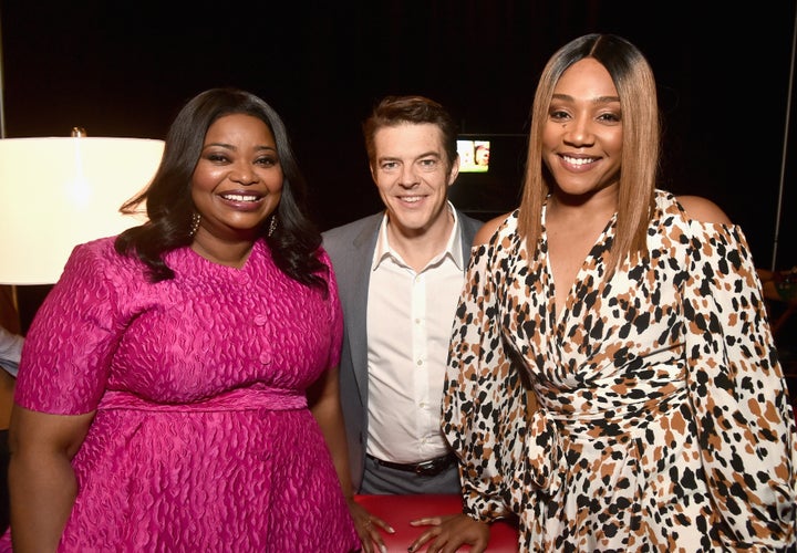 Octavia Spencer, "Us" producer Jason Blum and Tiffany Haddish at CinemaCon 2019.