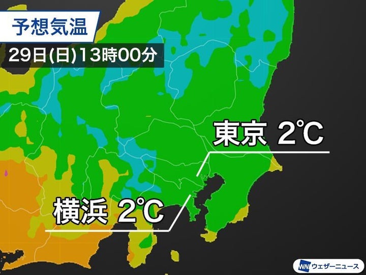 29日の予想気温