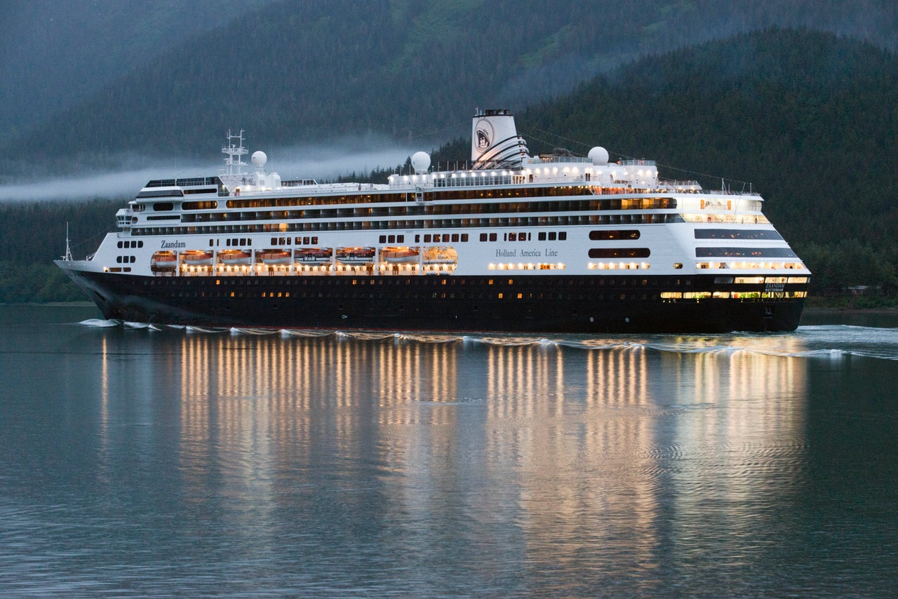 Zaandam, pictured here in Alaska during an earlier voyage. 