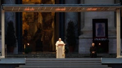 Pope Francis prays in empty St. Peter’s Square in hauntingly moving