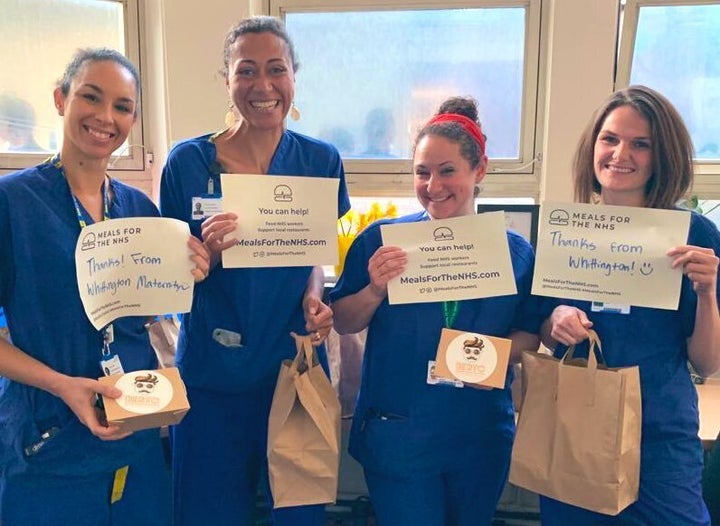 Staff at Whittington Hospital, the first hospital to be served by Meals for the NHS.