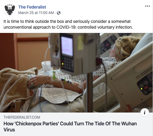 A screenshot of The Federalist's post on