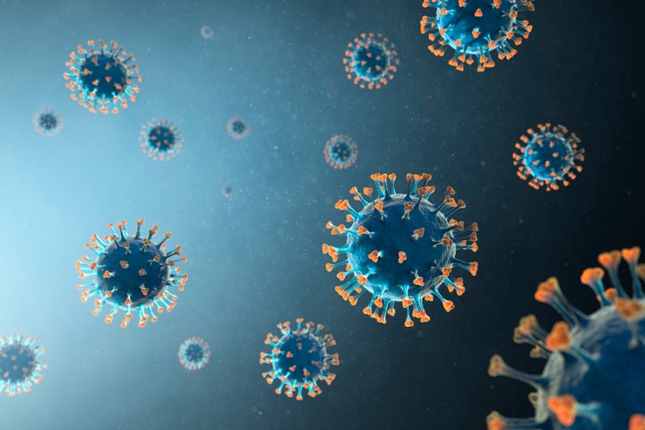 3d visualization of corona virus scene