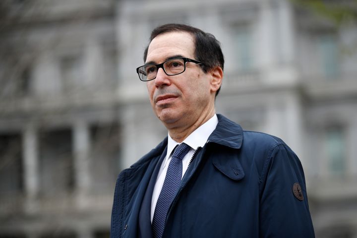 Treasury Secretary Steven Mnuchin, speaking with reporters outside of the White House on Sunday, said Americans can expect to receive a coronavirus stimulus check within the next three weeks.