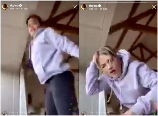 Rita Ora Whacking Her Head During A Workout Is All Of Us Who Are Struggling With Exercising At Home