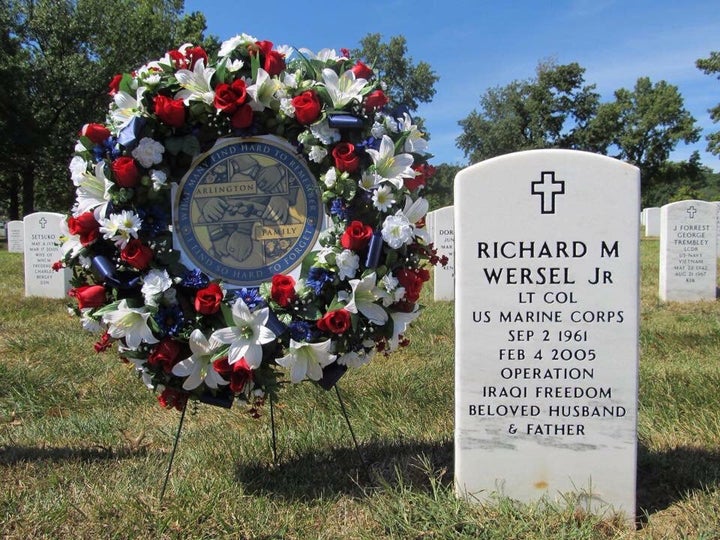 The resting place of Lt. Col. Richard Wersel in Arlington National Cemetery.
