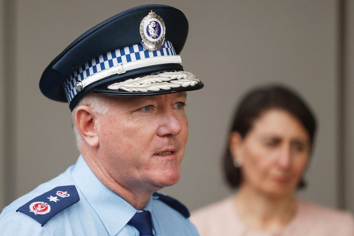 Commissioner of the New South Wales Police Force, Mick Fuller addresses the media.