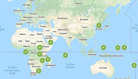 La carte des (rares) pays officiellement épargnés par le