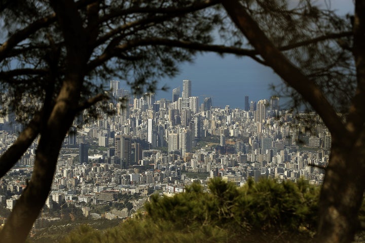 Lebanon's capital Beirut with a clear skyline, on March 21, 2020, as people stay home due to restrictions to control the spread of the novel coronavirus. Beirut is known for its heavy air pollution caused by frequent traffic jams and other factors.