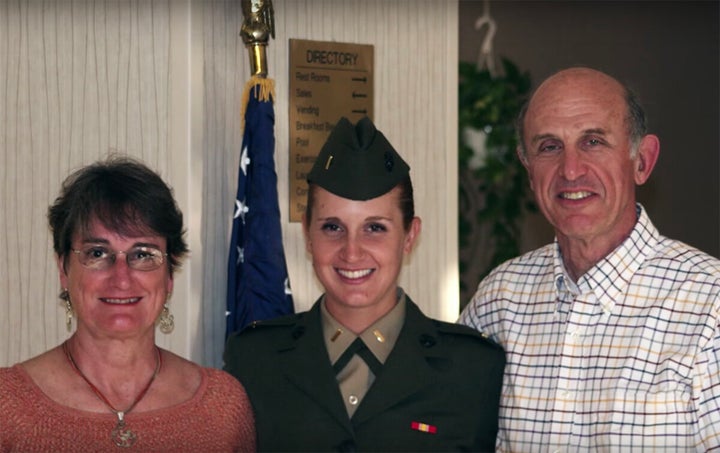 Rodman and her parents in August 2008. From left to right: Sylvia Rodman (mother), Rodman, John Rodman (father).