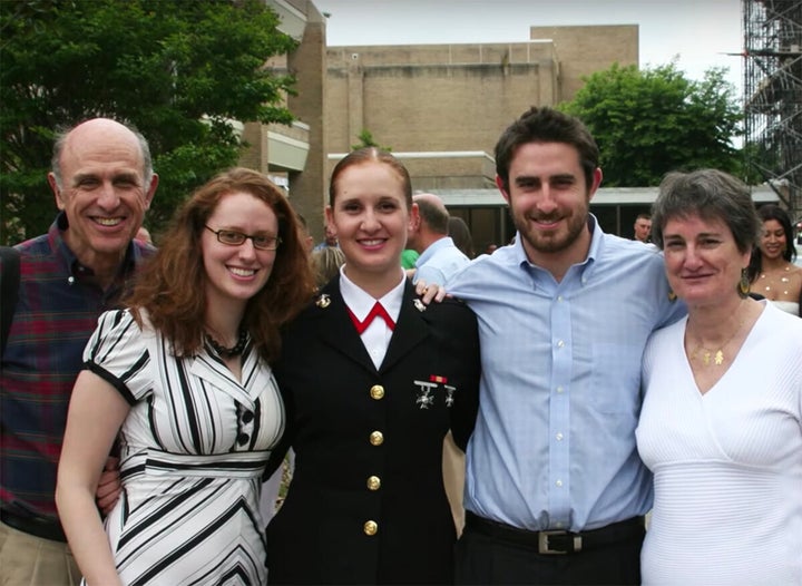 Rodman with her family in May 2009. From left to right: John Rodman (father), Arielle Langer (sister), Rodman, Bryan Rodman (brother), Sylvia Rodman (mother).