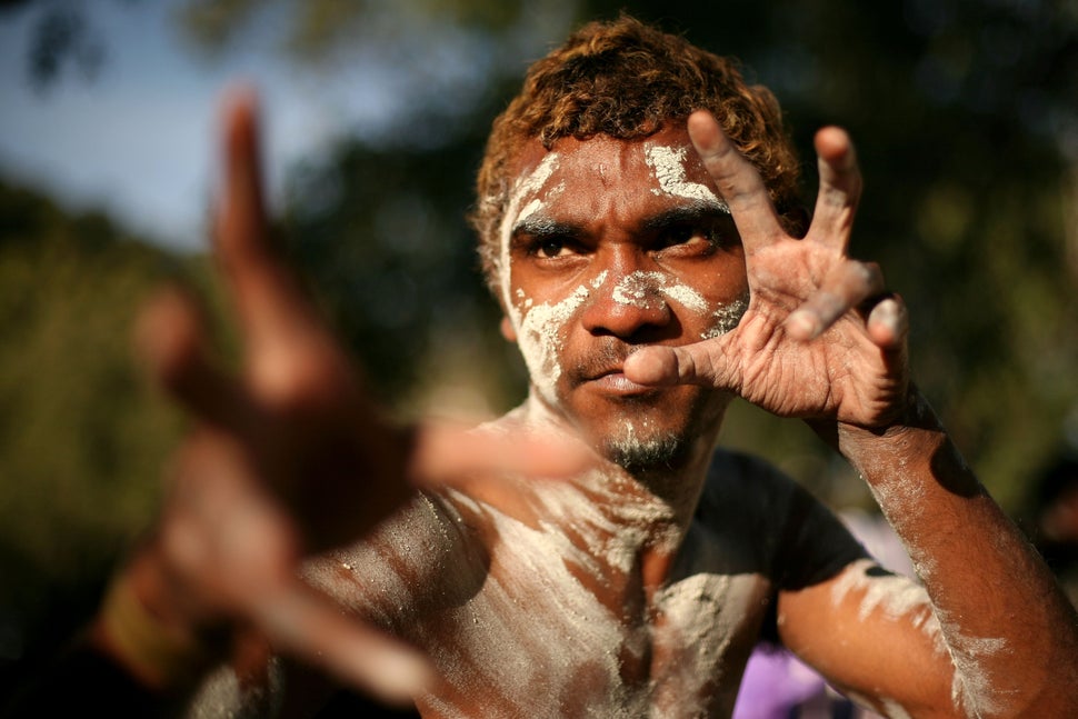 A dancer from the Yarrabah community. The community is currently under a lockdown.