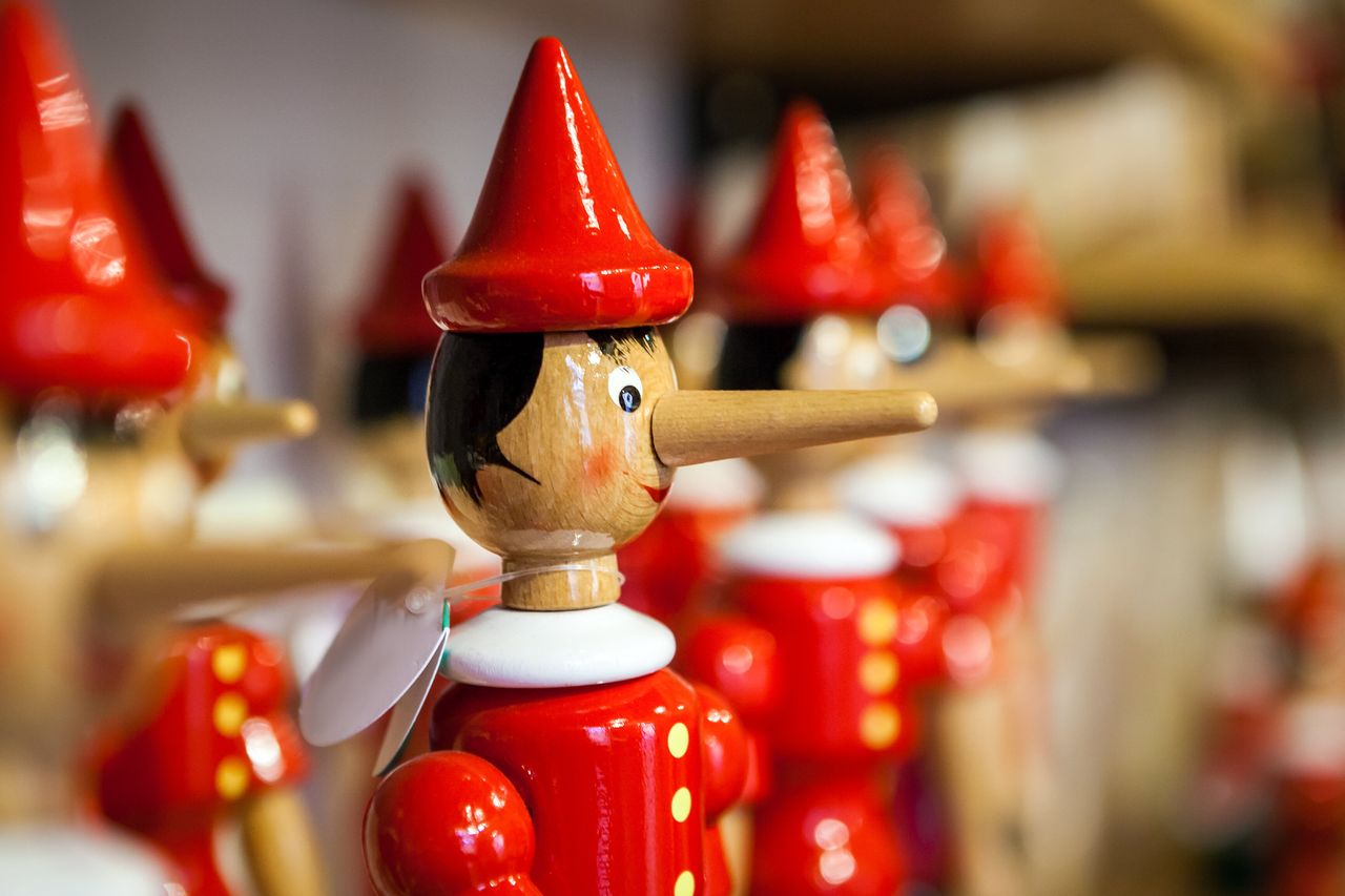 Traditional wooden Pinocchio toy. Italy.