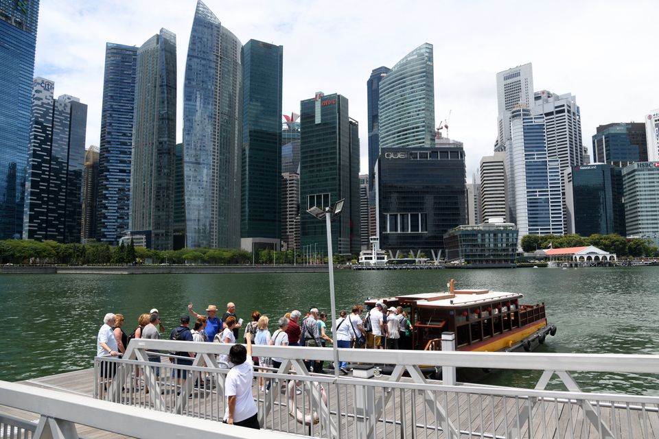 Une vue du quartier financier de Singapour, le 18 f&eacute;vrier 2020.