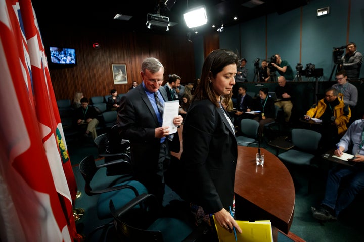 Dr. Eileen de Villa, Medical Officer of Health for the City of Toronto, leaves a press briefing on the coronavirus at Queen's Park on Jan. 27, 2020 in Toronto. 