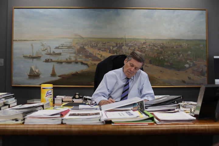 Mayor John Tory at work at Toronto City Hall during the COVID-19 pandemic on March 23, 2020.