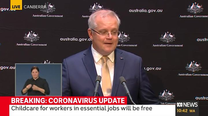 Australian Prime Minister Scott Morrison evidently choked up during a press conference on Thursday when discussing his family life amid the coronavirus pandemic. 